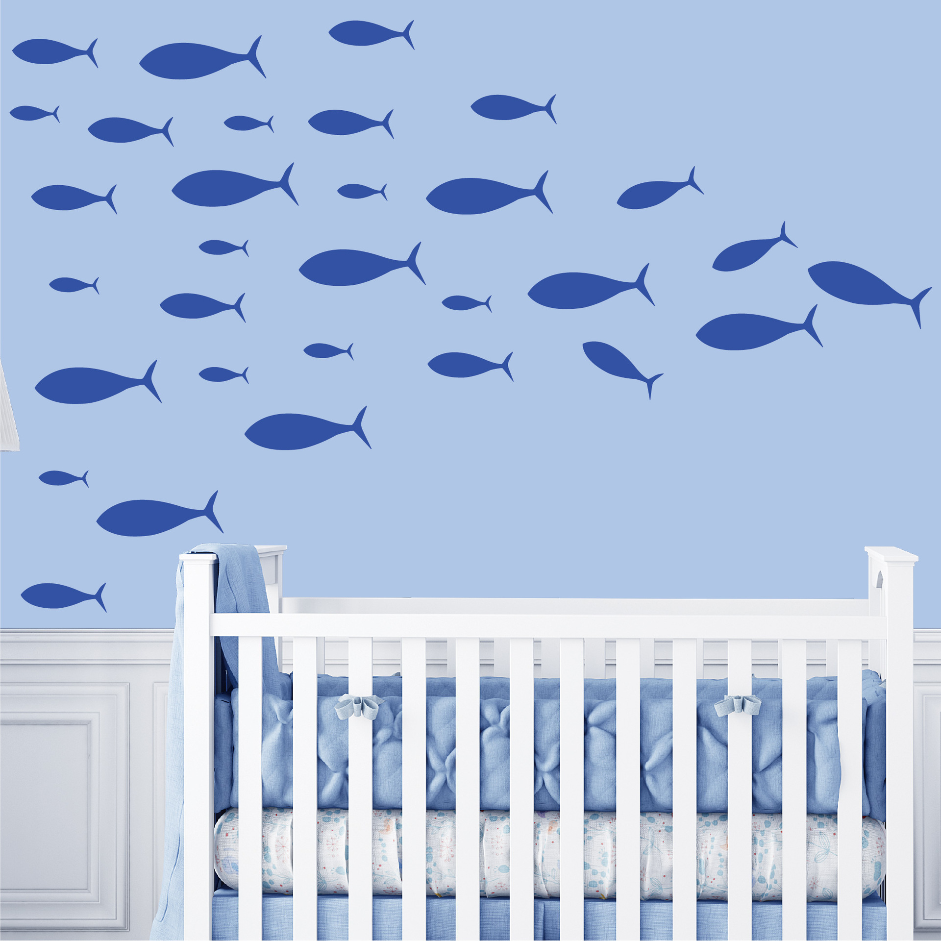 Aquarium Fish Restaurant - Fish School Wall Stickers Underwater Ocean