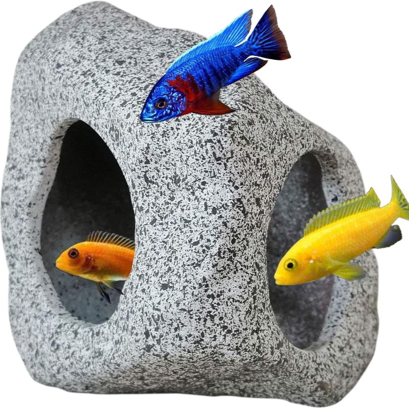 Aquarium Fish Hide - Fish Tank Cave Stone Landscaping Decoration