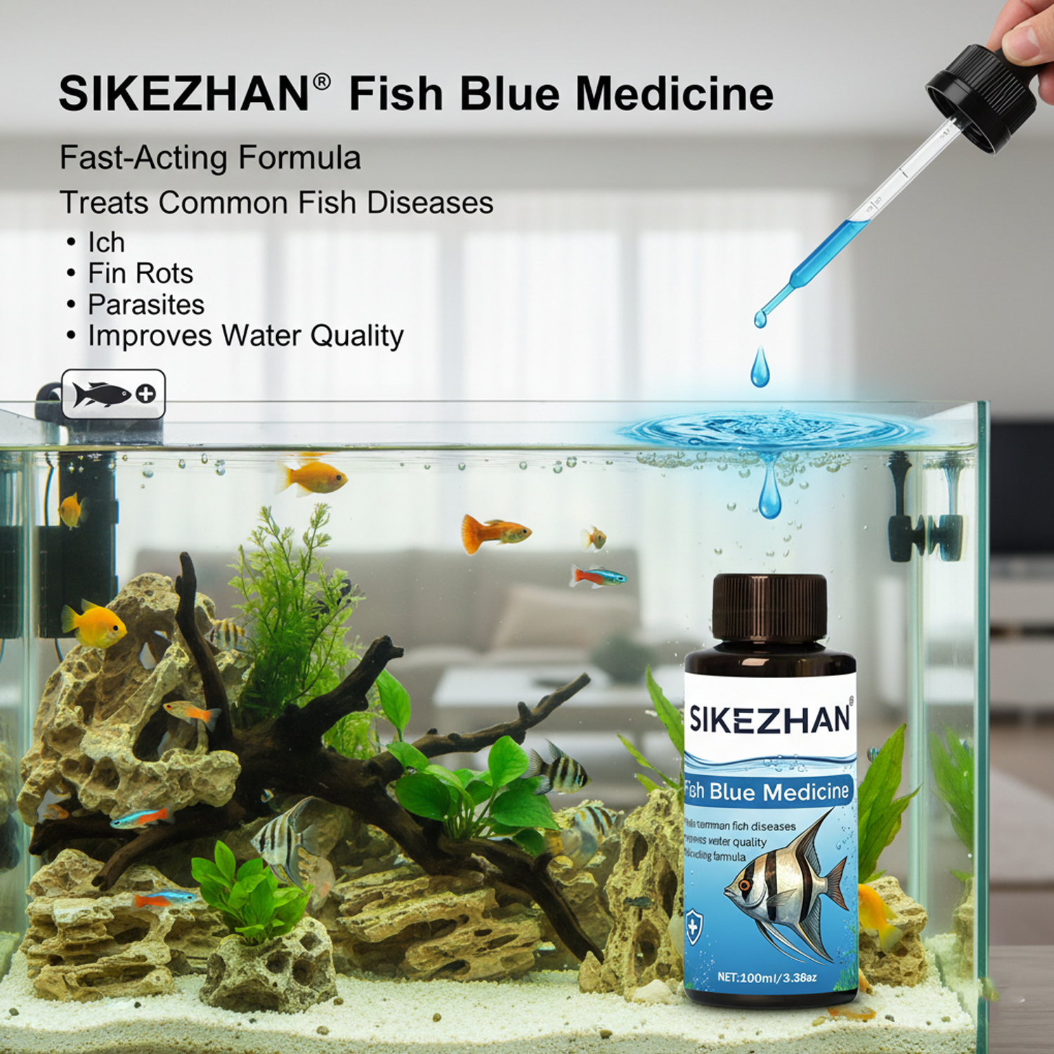 Large 500ml Methylene Blue Fis – обзор и цена Aquarium Fish Diseases