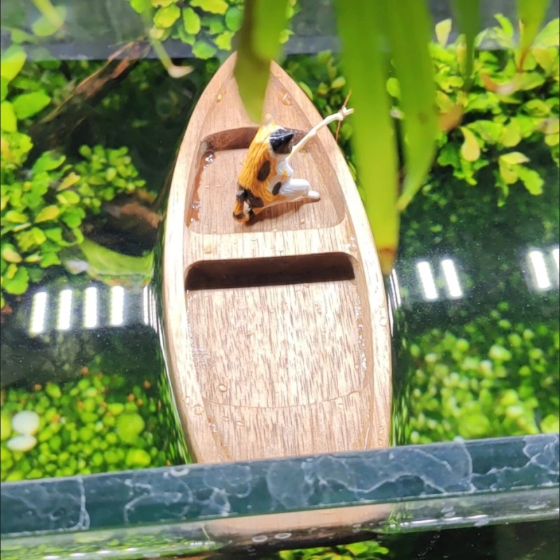 Handmade Wooden Boat Mini Floa – обзор и цена Aquarium Fish Hide
