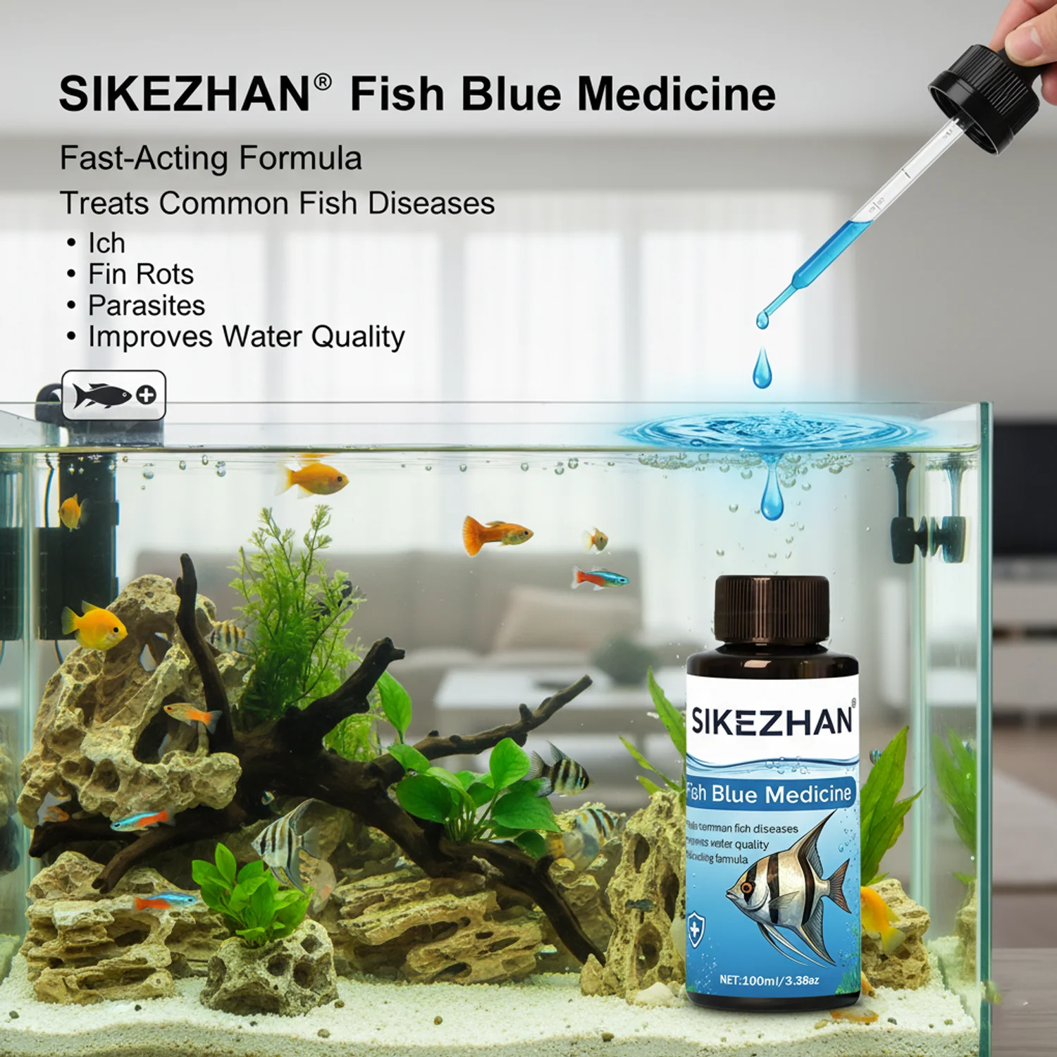 500ml Methylene Blue Solution  – обзор и цена Aquarium Fish Diseases