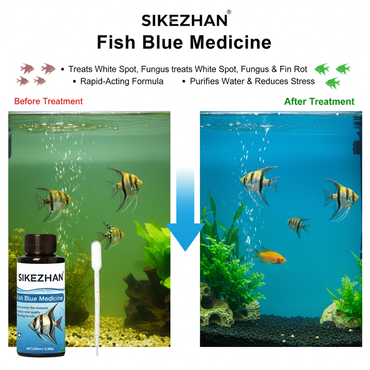 500ml Methylene Blue Solution  – обзор и цена Aquarium Fish Diseases